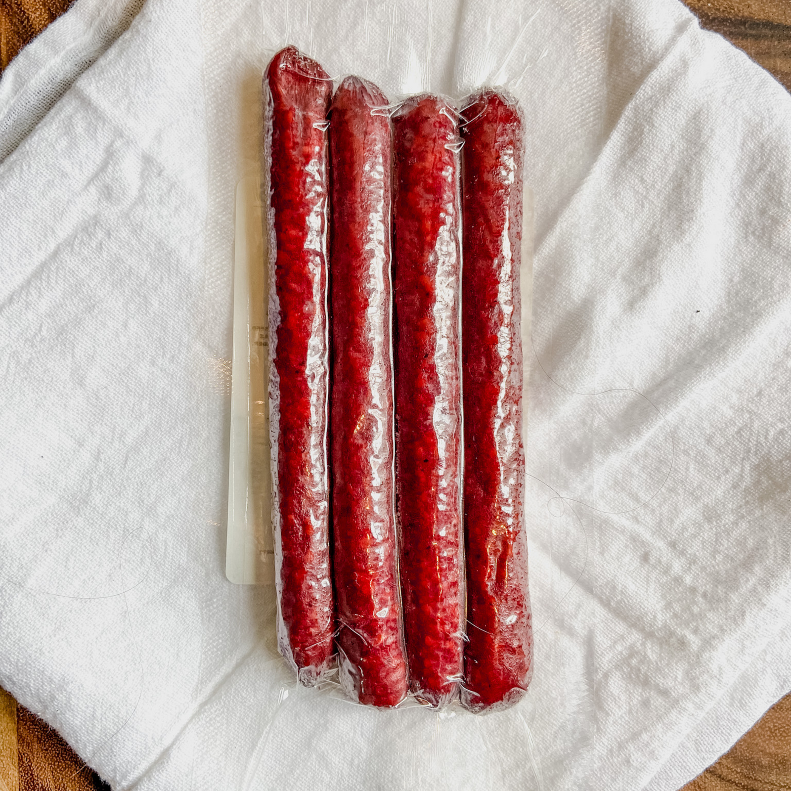 Uncured goat snack sticks.