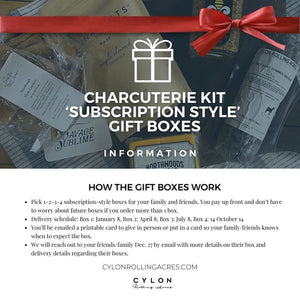 Charcuterie Kit Subscription-Style Boxes | first box ships in January