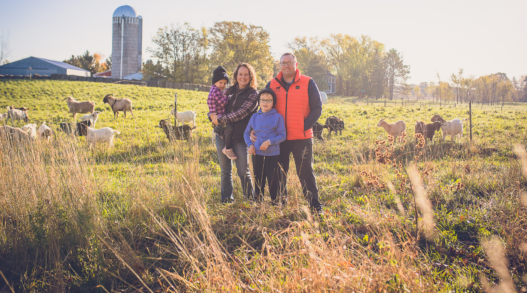The Svacina Family, who owns Cylon Rolling Acres, a goat farm in Wisconsin