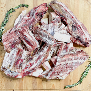 Raw meat bones for making stock or broth.
