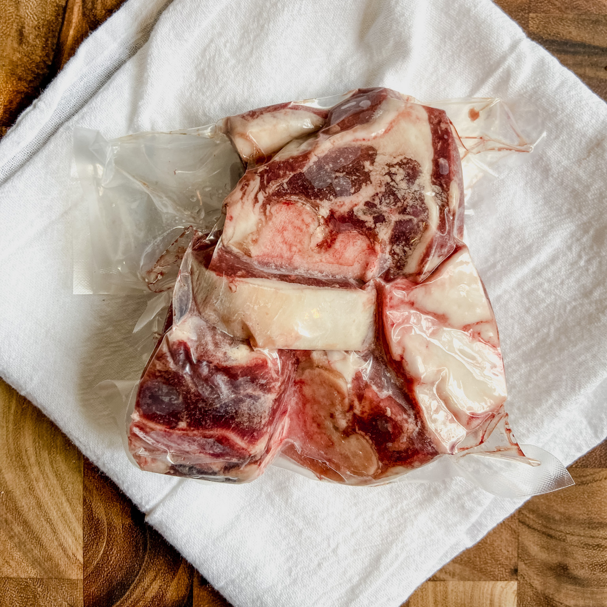 Goat bone stew meat.